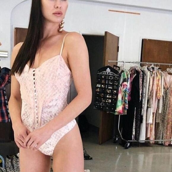 NEW AFRM The River Bodysuit in Pastel Snake Women's Size L‎ NWT - Picture 8 of 8